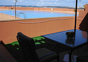 Terrasse des Apartments auf Fuerteventura